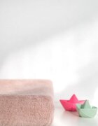 Bonjourbébé Husa de protectie pentru salteaua de infasat Bonjourbebe Rosa bumbac buclat cu elastic 80x50 cm