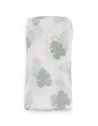 Bonjourbébé Muselina sau paturica multifunctionala din bumbac si bambus 120 x 120 cm Monstera Monkey Hunter mint