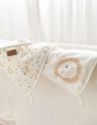 Bonjourbébé Prosop de baie cu gluga pentru bebelusi 0-5 ani bumbac certificat OEKO-TEX 100x100 cm Nairobi Mustard