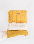 Bonjourbébé Prosop de baie cu gluga pentru bebelusi 0-5 ani bumbac certificat OEKO-TEX 100x100 cm Nairobi Mustard