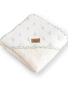 Bonjourbébé Prosop de baie cu gluga pentru bebelusi 0-5 ani bumbac certificat OEKO-TEX 100x100 cm Spring Cottage