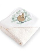 Bonjourbébé Prosop de baie cu gluga pentru bebelusi 0-5 ani bumbac certificat OEKO-TEX 100x100 cm Spring Cottage
