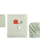 Bonjourbébé Set lenjerie pentru patut mini 3 piese jersey Funny Farm 90x40 cm