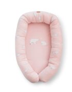 Bonjourbébé Suport de dormit Babynest 2 in 1 bara protectie patut Premium Bumbac Polaris Rosa 95x65x18 cm