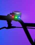 Brightz Clopotel argintiu cu lumini led multicolore pentru bicicleta