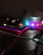 Brightz Clopotel argintiu cu lumini led multicolore pentru bicicleta