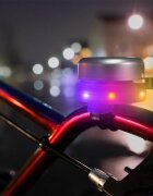 Brightz Clopotel argintiu cu lumini led multicolore pentru bicicleta