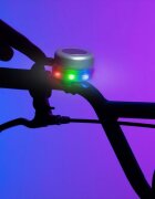 Brightz Clopotel argintiu cu lumini led multicolore pentru bicicleta