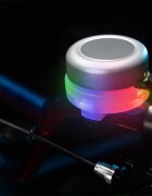 Brightz Clopotel argintiu cu lumini led multicolore pentru bicicleta