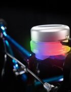 Brightz Clopotel argintiu cu lumini led multicolore pentru bicicleta