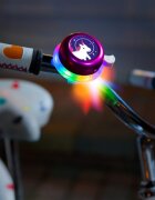 Brightz Clopotel roz cu lumini led multicolore pentru bicicleta