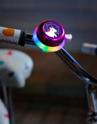 Brightz Clopotel roz cu lumini led multicolore pentru bicicleta