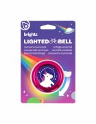Brightz Clopotel roz cu lumini led multicolore pentru bicicleta