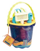 BToys Galeata cu 9 jucarii de nisip albastra B.Toys