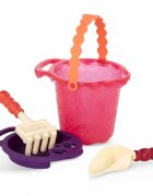 BToys Galeata rosie cu 9 jucarii de nisip B.Toys