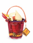 BToys Galeata rosie cu 9 jucarii de nisip B.Toys