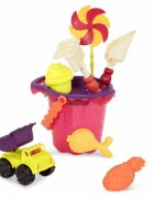 BToys Galeata rosie cu 9 jucarii de nisip B.Toys