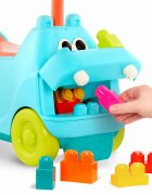 BToys Vehicul fara pedale pentru copii model Hipopotam cu sunete lumini si 26 de cuburi spatiu de depozitare de la 12 luni greutatea maxima suportata 50 kg