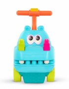 BToys Vehicul fara pedale pentru copii model Hipopotam cu sunete lumini si 26 de cuburi spatiu de depozitare de la 12 luni greutatea maxima suportata 50 kg