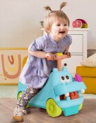 BToys Vehicul fara pedale pentru copii model Hipopotam cu sunete lumini si 26 de cuburi spatiu de depozitare de la 12 luni greutatea maxima suportata 50 kg