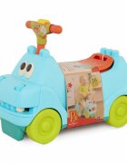 BToys Vehicul fara pedale pentru copii model Hipopotam cu sunete lumini si 26 de cuburi spatiu de depozitare de la 12 luni greutatea maxima suportata 50 kg