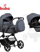 Buba Carucior pentru copii Kanatitza Ebony 2 in 1 cu suspensii scaun reversibil rucsac suport pahar plasa insecte si husa ploaie