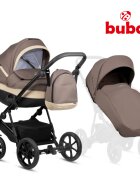Buba Carucior pentru copii Zaza2 Coffee Brown 2 in 1 cu suspensii scaun reversibil rucsac suport pahar plasa insecte si husa ploaie