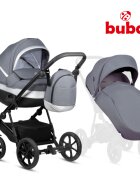 Buba Carucior pentru copii Zaza2 Dark Grey 2 in 1 cu suspensii scaun reversibil rucsac suport pahar plasa insecte si husa ploaie