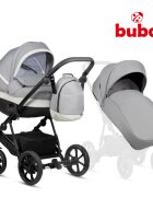 Buba Carucior pentru copii Zaza2 Warm Grey 2 in 1 cu suspensii scaun reversibil rucsac suport pahar plasa insecte si husa ploaie
