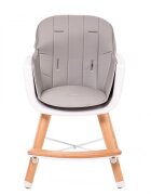 Buba Scaun de masa pentru copii Carino Grey 2 in 1 din lemn de fag suport pentru picioare tapiterie din piele ecologica
