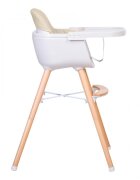 Buba Scaun de masa pentru copii Carino Ivory 2 in 1 din lemn de fag suport pentru picioare tapiterie din piele ecologica