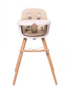 Buba Scaun de masa pentru copii Carino Ivory 2 in 1 din lemn de fag suport pentru picioare tapiterie din piele ecologica