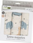 BUBABA Set 3 scutece Tetra Beige Safari din bumbac 80x80 cm
