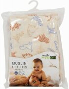 BUBABA Set 4 lavete din muselina 40x40 cm Beige Animals