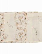 BUBABA Set 4 lavete din muselina 40x40 cm Beige Elephant