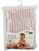 BUBABA Set 4 lavete Pink Strip din muselina 40x40 cm