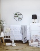 BUBABA Set de pat pentru bebelusi Happy lama 6 piese bumbac