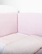 BUBABA Set de pat pentru bebelusi Pink Heart 3 piese bumbac