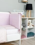 BUBABA Set de pat pentru bebelusi Pink Heart 3 piese bumbac