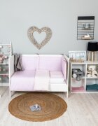BUBABA Set de pat pentru bebelusi Pink Heart 3 piese bumbac