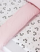 BUBABA Set de pat pentru bebelusi Pink Panda - 3 piese 100 bumbac