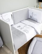 BUBABA Set de pat pentru bebelusi Safari 6 piese bumbac