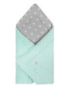 Bubaland Paturica de infasat nou-nascut Minky Grey Stars 80x80 cm