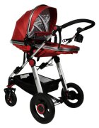 BUF BOOF Carucior 2 in 1 reversibil S-18 Linen Red 0-36 luni