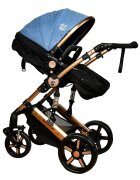 BUF BOOF Carucior 2 in 1 reversibil X-2 Plus Blue 0-36 luni