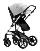 BUF BOOF Carucior pentru copii A1 Deluxe Black White 2 in 1 reversibil 0-36 luni cadru din aluminiu amortizoare accesorii incluse