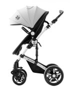 BUF BOOF Carucior pentru copii A1 Deluxe Black White 2 in 1 reversibil 0-36 luni cadru din aluminiu amortizoare accesorii incluse