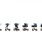 BUF BOOF Carucior pentru copii A1 Deluxe Blue 2 in 1 reversibil 0-36 luni cadru din aluminiu amortizoare accesorii incluse
