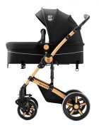 BUF BOOF Carucior pentru copii A1 Deluxe Grey 2 in 1 reversibil 0-36 luni cadru din aluminiu amortizoare accesorii incluse
