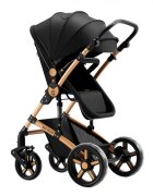 BUF BOOF Carucior pentru copii A1 Deluxe Grey 2 in 1 reversibil 0-36 luni cadru din aluminiu amortizoare accesorii incluse